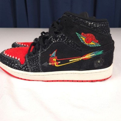 Air Jordan 1 Mid Siempre Familia Mens 10 Black Red DN4904-001 Jordan 1 Mid