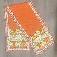 Vera Neumann Vintage 60s 70s Women's Orange Yellow White Floral Silk Scarf