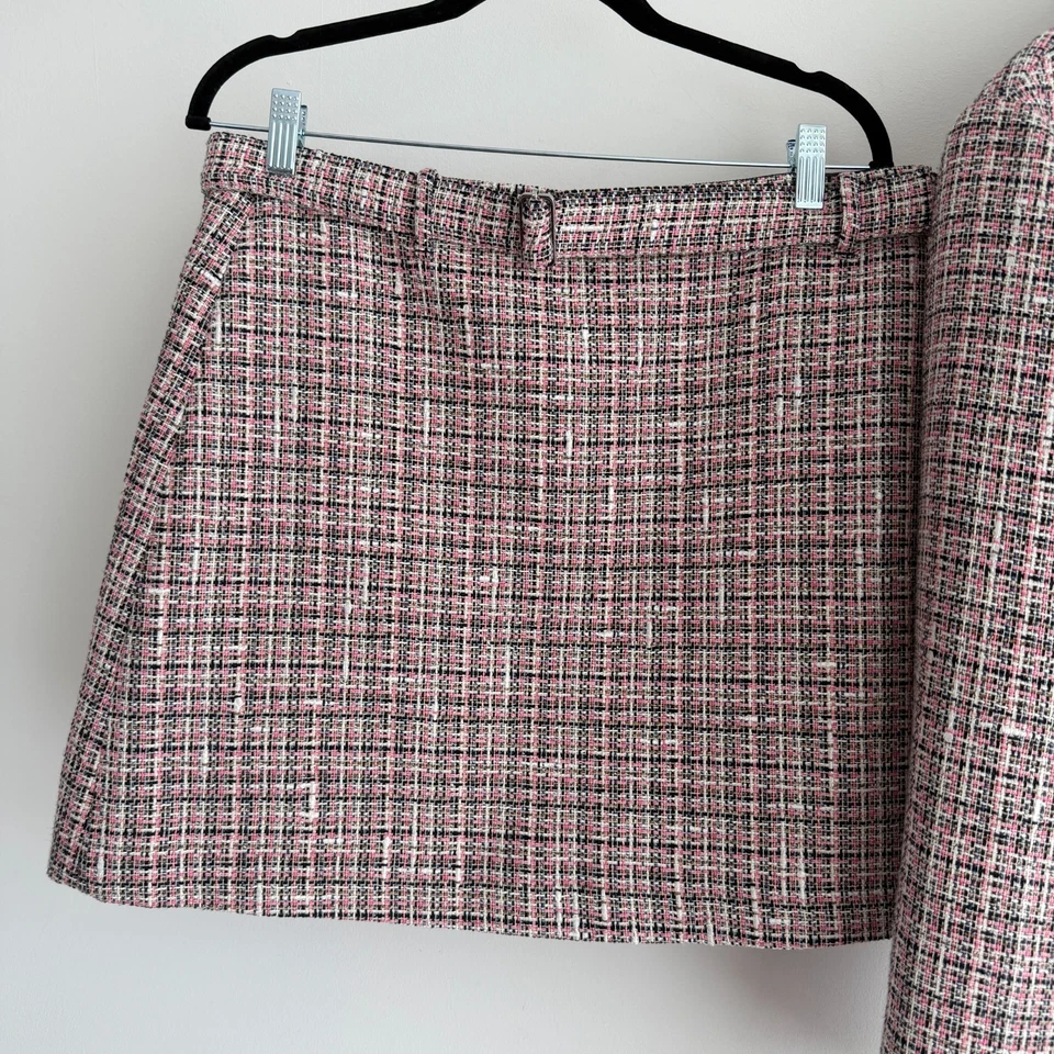 Theory Tweed Blazer Skirt Suit Set 12 & 14 Quiet Luxury Elegant Old Money Blair - Image 4 of 4