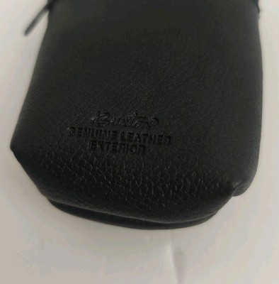 BUXTON Leather Cigarette Case, Black Silver