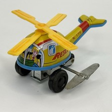 RARE Vtg MTU Litho Tin Wind-up Toy Rescue Helicopter N. 175 Made in Korea 5.5"