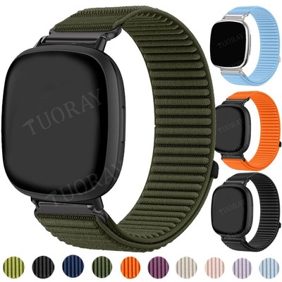 Für Fitbit Versa 4 3 Sense 2 1 Nylon Sport Loop Uhrenarmband Armband Ersatzband