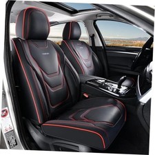 Car Seat Covers Seats, 2 Piece Car Seat Protector Waterproof Front Black Red