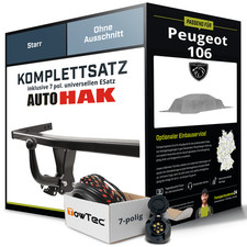 Anhängerkupplung starr für PEUGEOT 106 +E-Satz Set