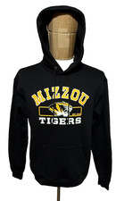 Missouri Tigers Hoodie Mens Medium Black Gold Champion Hooded Sweatshirt NWOT