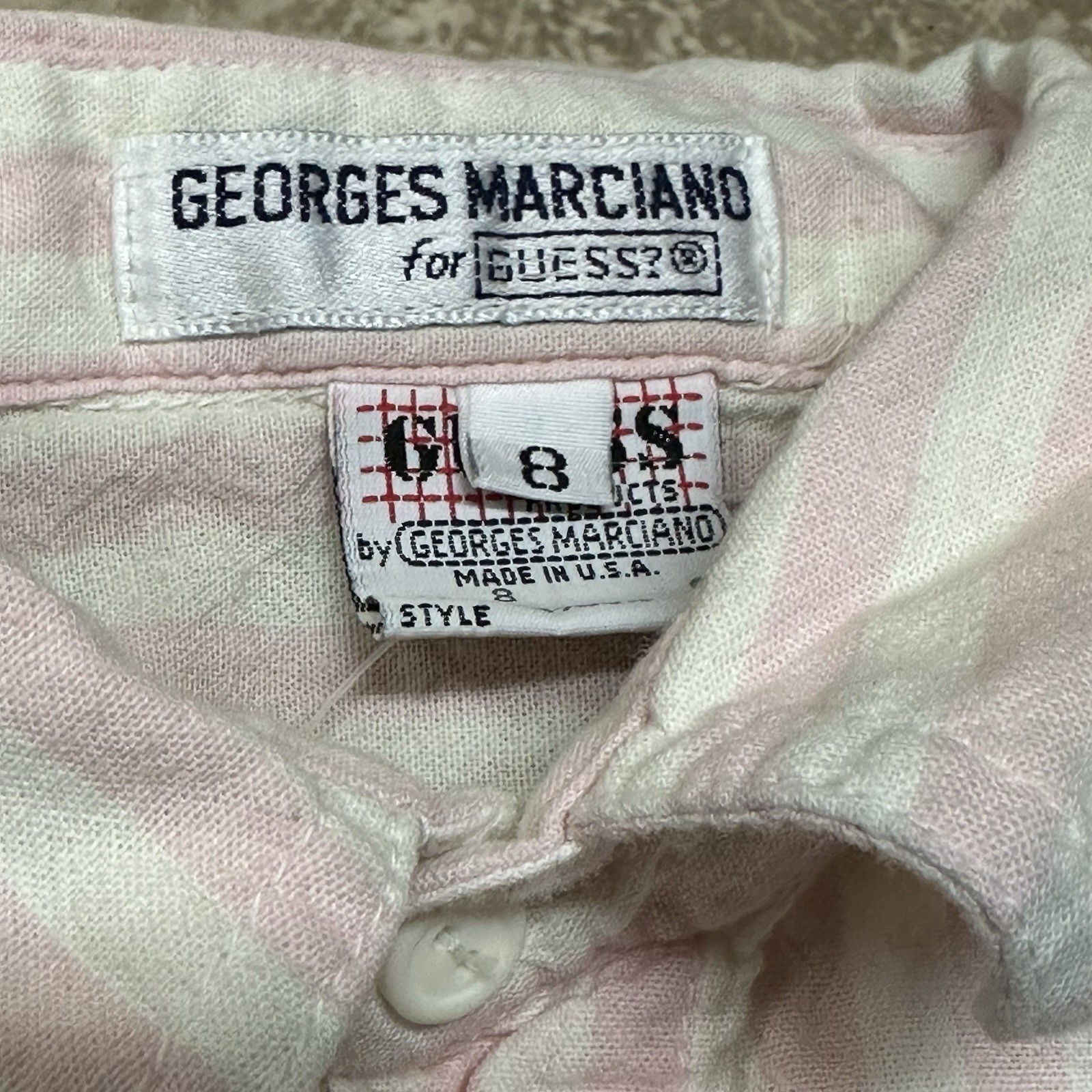 1980s Authentic Guess Button Down Collared Stripe… - image 3