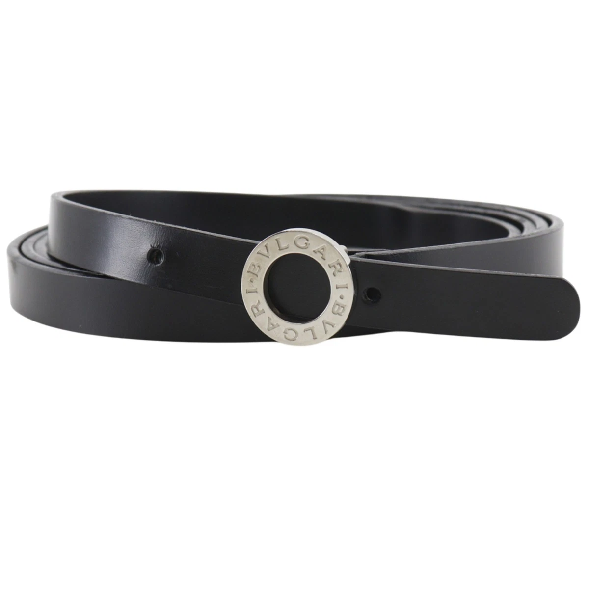 BVLGARI 二重巻きレザーベルト 黒 65cm±5 細身女性 1018 宝格丽皮带女| eBay