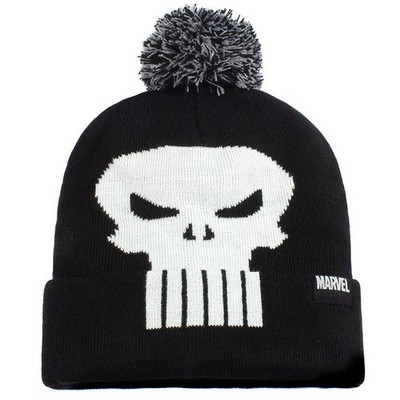 The Punisher Mütze Skull Beanie Marvel Comics Schädel Strickmütze Wintermütze