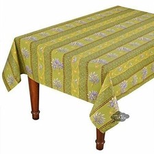58x84 Inches Rectangular Lavender Green Cotton Coated Provence Tablecloth by ...