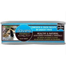 Dave'S Chicken Duck Recipe Saucey Pate Cat Food 5.5 Oz 5.5Oz