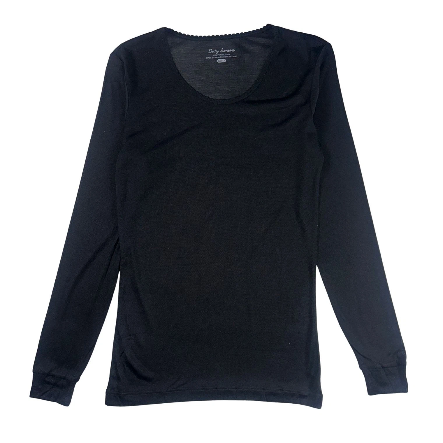 Women's Terramar Body Sensors Silk Scoop Neck L/S Top Shirt Base Layer Black LG
Opens in a new windo