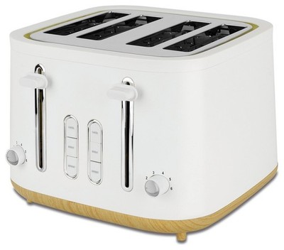 Cookworks T3225BE Scandi Style 4-Scheiben-Toaster   weiß