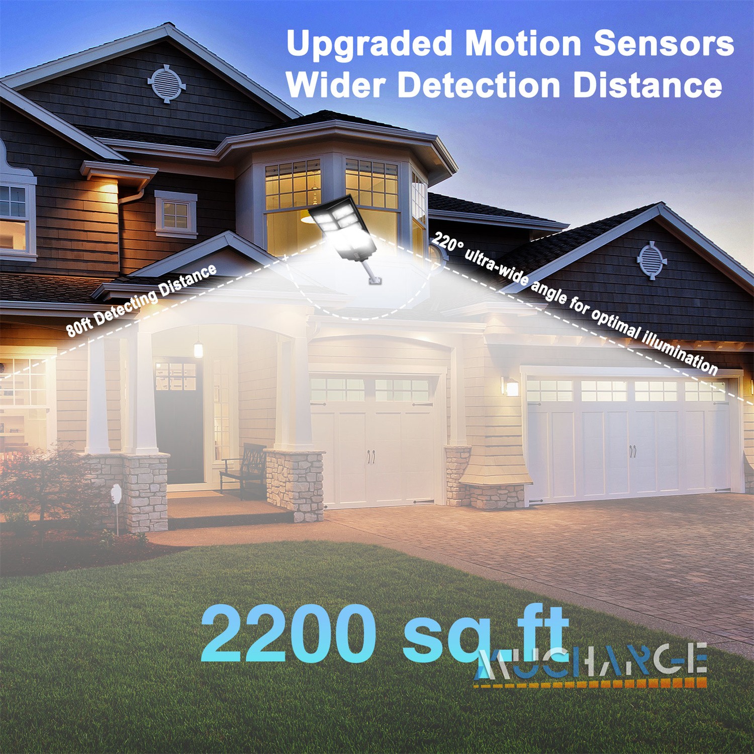 7000W Street Lamps Motion Sensor Dusk To Dawn Super Bright Solar Lights Outdoor