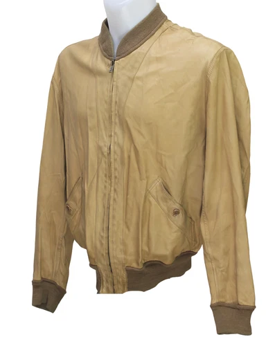 Bally of Switzerland Soft Leather Reversible Bomber Jacket Camel Italy Size 40 image 14