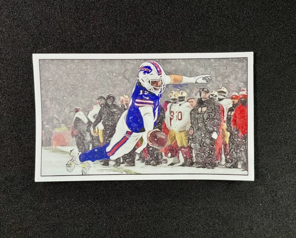 Adesivo de vinil à prova d'água Buffalos Josh Allen icônico ventilador notas de mergulho na neve carro - Imagem 2 de 4