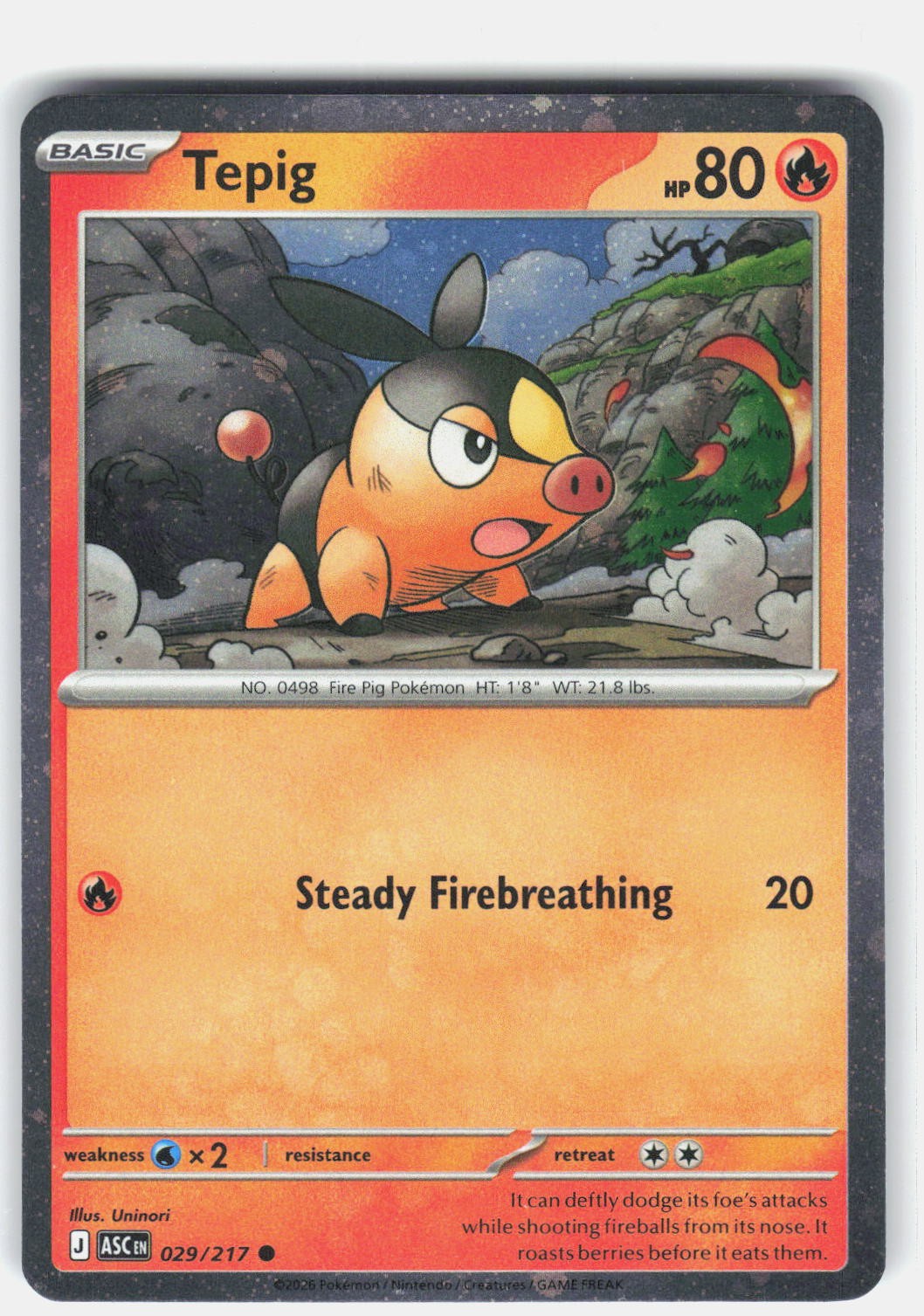 Tepig (Cosmos Holo) Holo Common Miscellaneous Cards & Products 029/217 NM