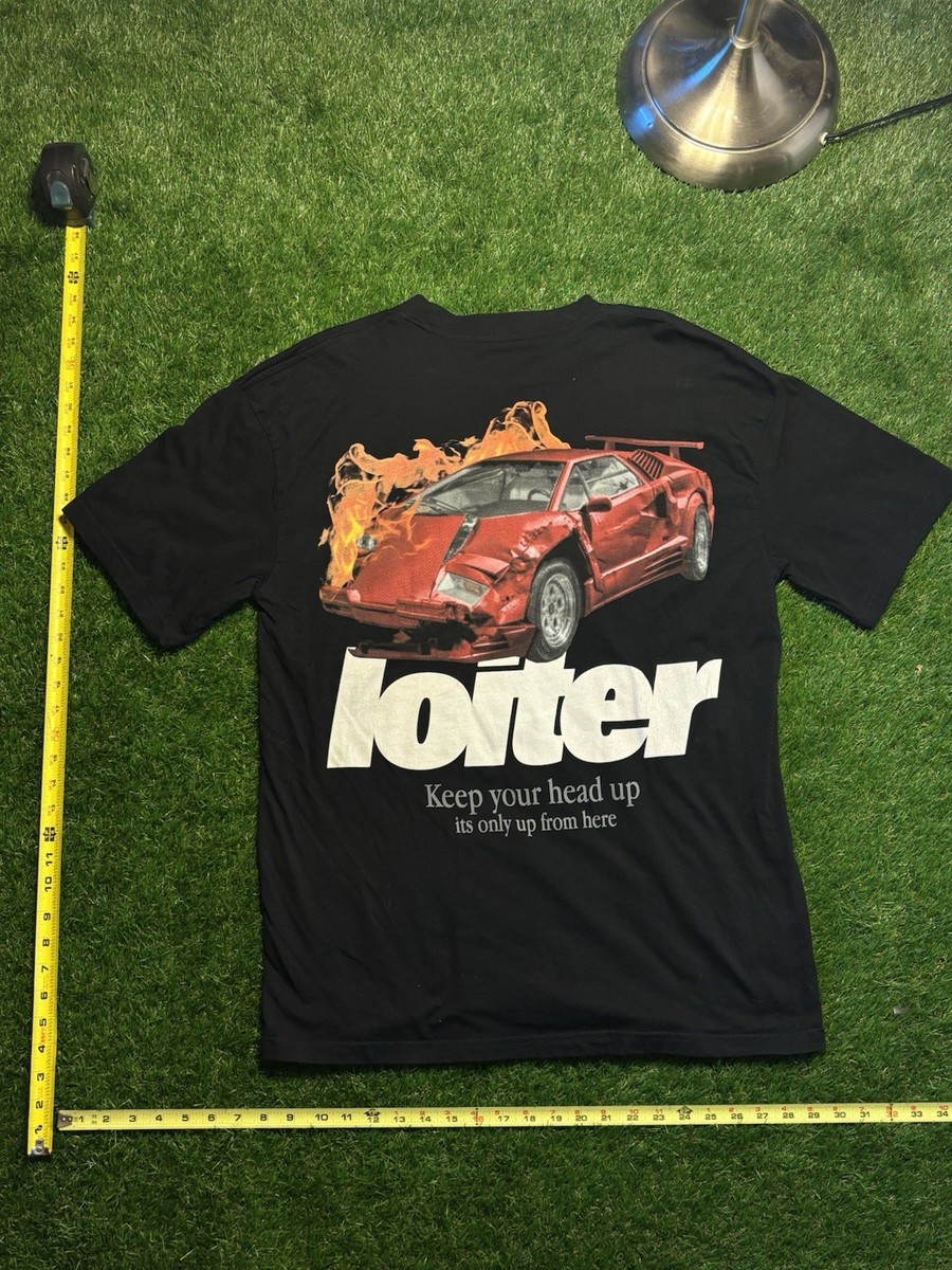 Loiter Lamborghini Countach Keep Your Head Up Tee. Size Large View 3