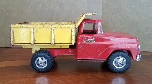 Vintage 1962 Tonka Dump Truck Red Cab with Yellow Dump