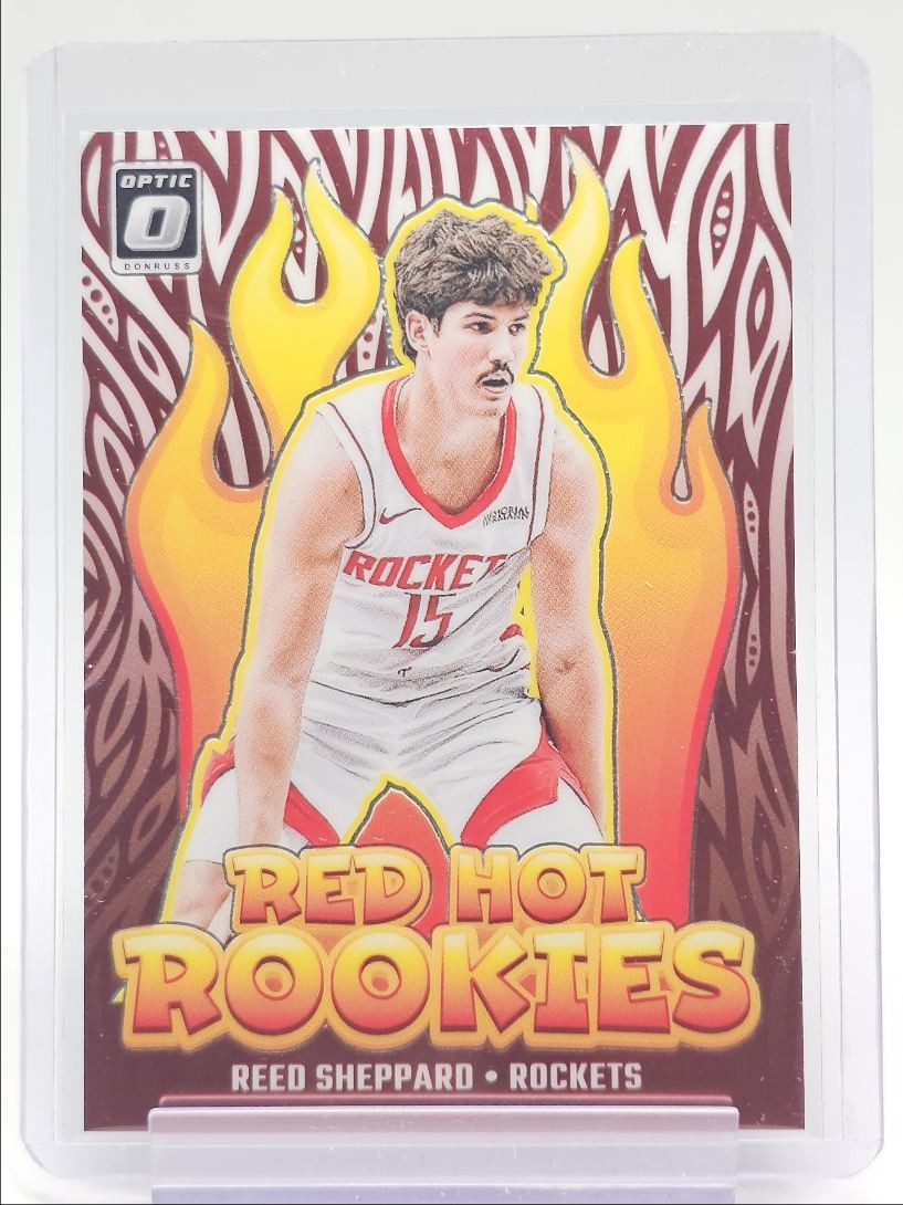 REED SHEPPARD 2024-25 DONRUSS OPTIC RED HOT ROOKIES ROCKETS RC Q4370