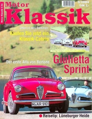 1) Motor Klassik 05/1994 - Alfa Romeo Giulietta Spri - Daimler SP 250 Roadster m