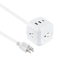 Commercial Electric 3-Outlet 3-USB Cube White