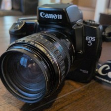 Canon EOS 5 Film Camera with EF 28-105mm Lens and Accessories