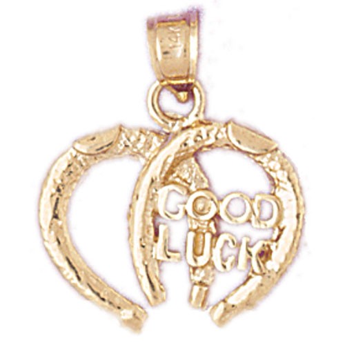 14K Gold Good Luck Horseshoe Lucky Charm - Picture 1 of 2