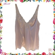 Vintage Vassarette Pink Satin Lace Camisole Slip Top Womens 38 Underneath It All