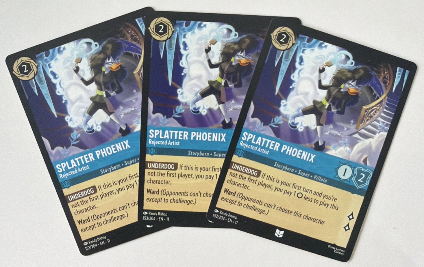 Splatter Phoenix Rejected Artist 153/204 X3 Disney Lorcana Winterspell Playset