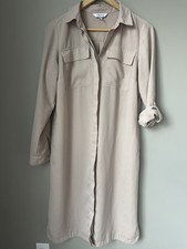 Nine West - Light brown (beige) long sleeve shirt dress women's size Small