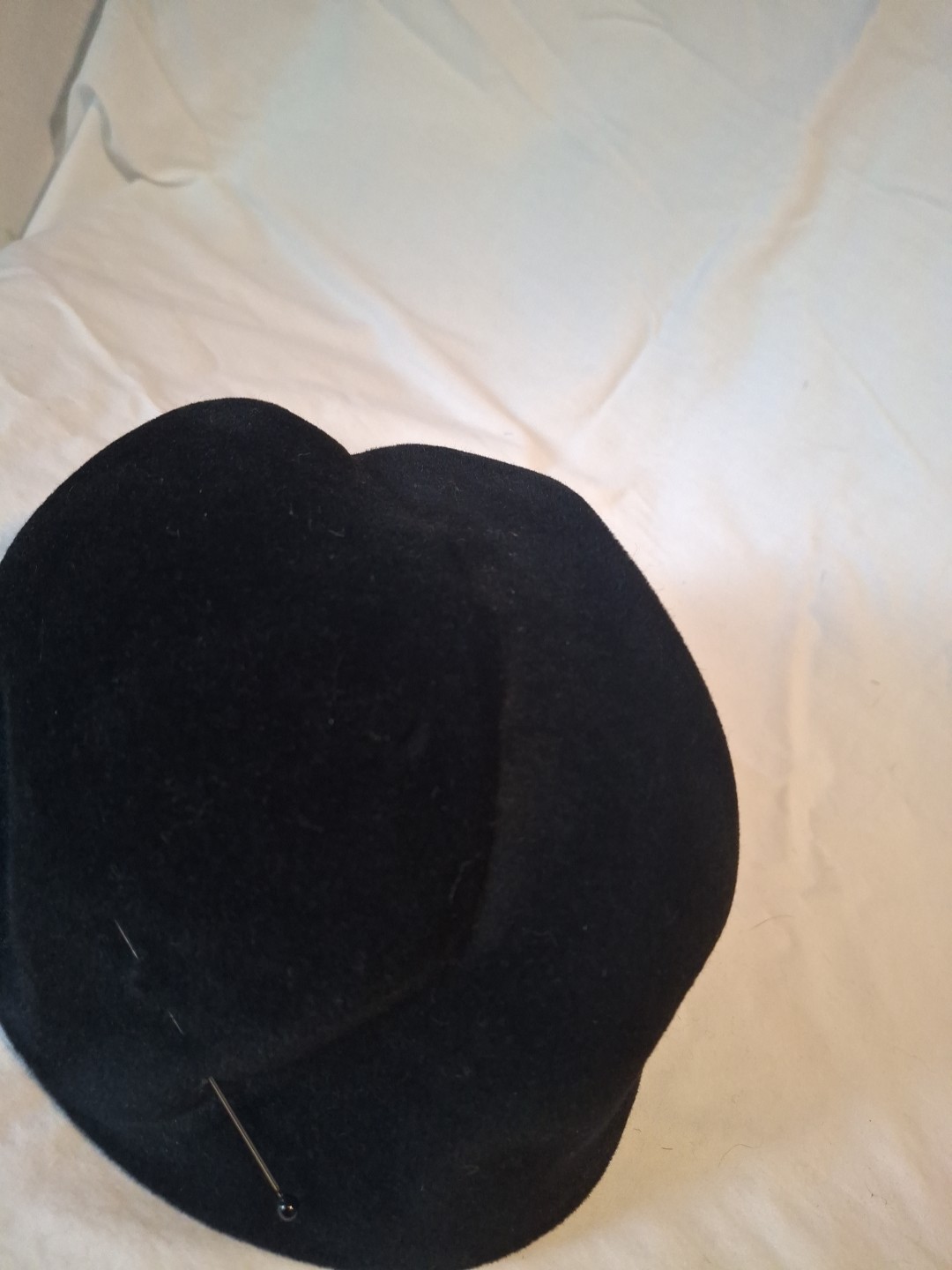 Jack McConnell Black Velvet Pleated  Hat With Pin image 7