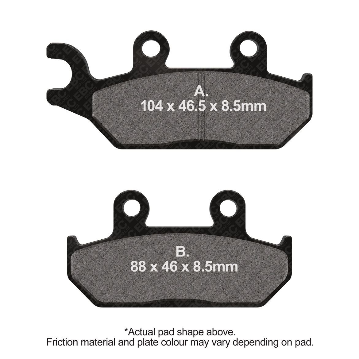 EBC M/cycle R Brake Pads Front Right for Yamaha YXM 700 ES Viking EPS SE 2014-22