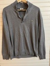 Lacoste 1/4 Zip Long Sleeve Grey Sweater Size 6 L
