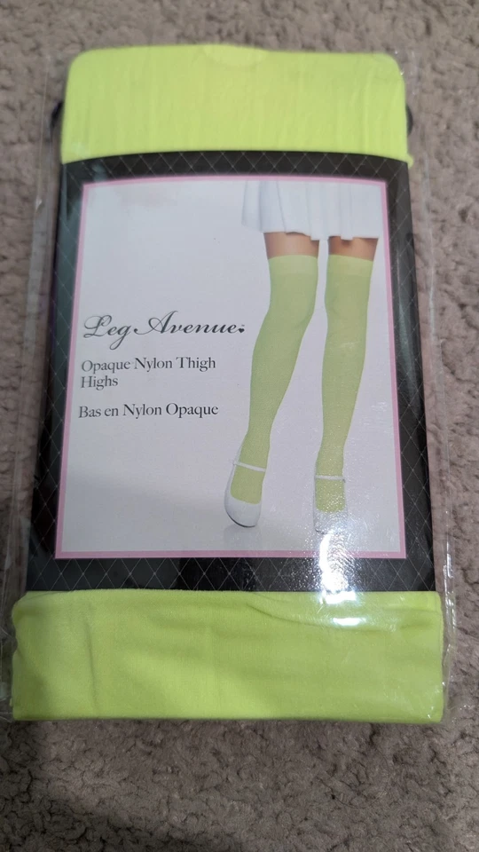 Medias de Red Blancas y Medias de Red Leg Avenue Verdes para Muslos Spandex Nylon 90-165 Lbs Foto 2 de 4