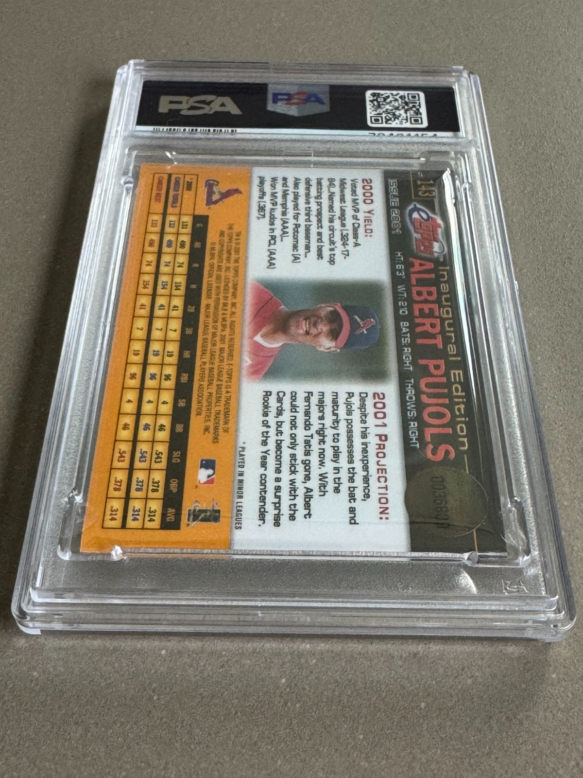 Albert Pujols (RC) -- 2001 eTopps #143 -- HOF'er, St Louis Cardinals view 6