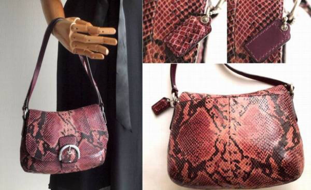 COACH Python Pattern Embossed Shoulder Bag - image 9