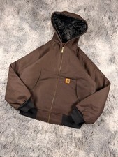 Carhartt Active Jacket Reworked Full Zip Hooded Marrone Scuro - Taglia XL