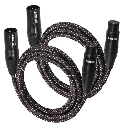 3ft XLR Cables Braided 2 Pack - Premium Short Anti-tangling XLR Patch Cables ...