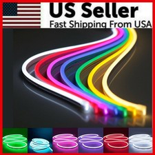12V LED Neon Rope Light Silicone Tube Flexible Waterproof Sign Strip 1-5M