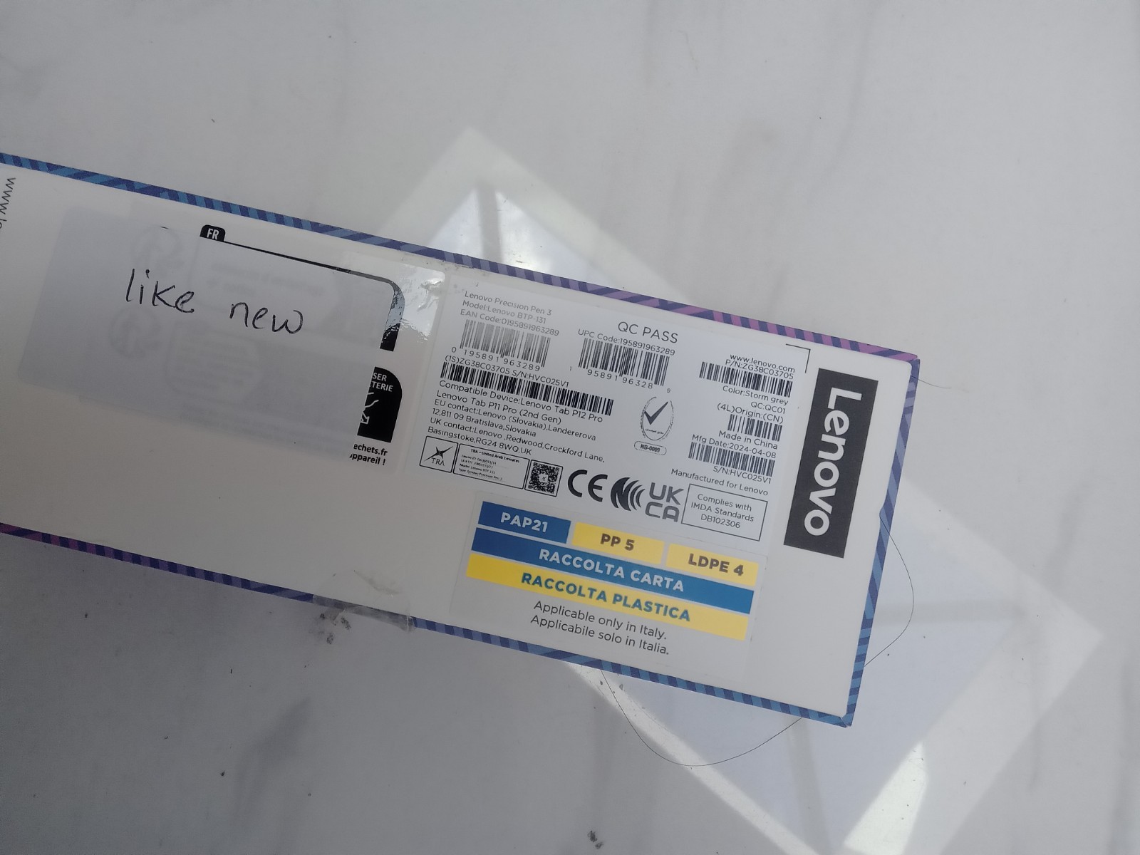Lenovo Stylus, Penna di Precisione 3 13g Gris Penna di Ingresso per Tablet, 14067296000 (Grigio) foto 2