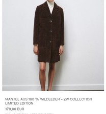 ZARA STUDIO Kleid LEDERJACKE MANTEL aus WILDLEDER GRS & GRM NP179€ AKTUELLEKOLLE