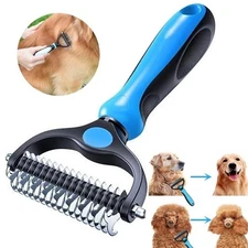 Pet Dog Cat Grooming Comb Deshedding Brush Hair Remover Tool 11 Teeth Blue