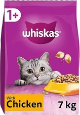 WHISKAS - 1+ Adult Dry Cat Food - 7kg - Biscuits Made with Chicken - Bulk Cat Fo 4.19 per kilo