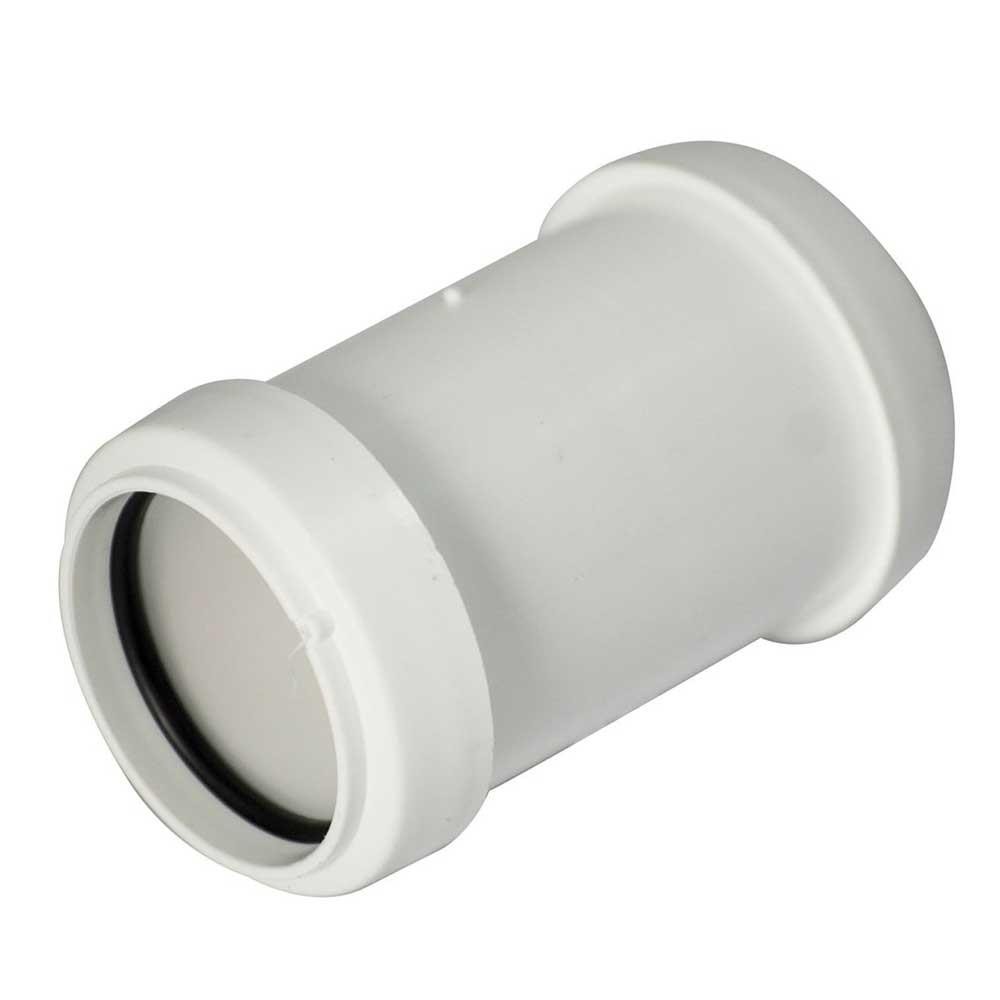 WP08W FloPlast 40mm Straight Coupling Push Fit Waste Pipe White