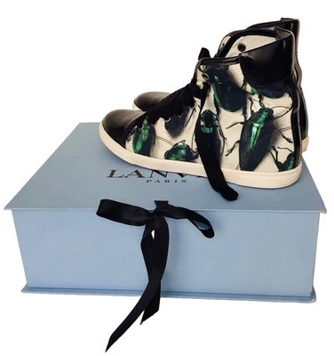 Lanvin iconic High Top Scarabée Sneaker, Alber Elbaz Runway Gr. 38 Canvas Leder 