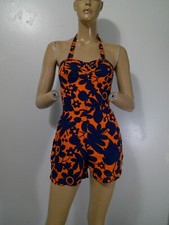Vtg 40s THE KAHALA Hawaii PIN UP Swimsuit Bathing Suit Convertible Halter S RARE