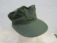 USMC OG-107 Cotton Utility Cap Hat Sateen Post Vietnam Era 1979 X-Small NOS 