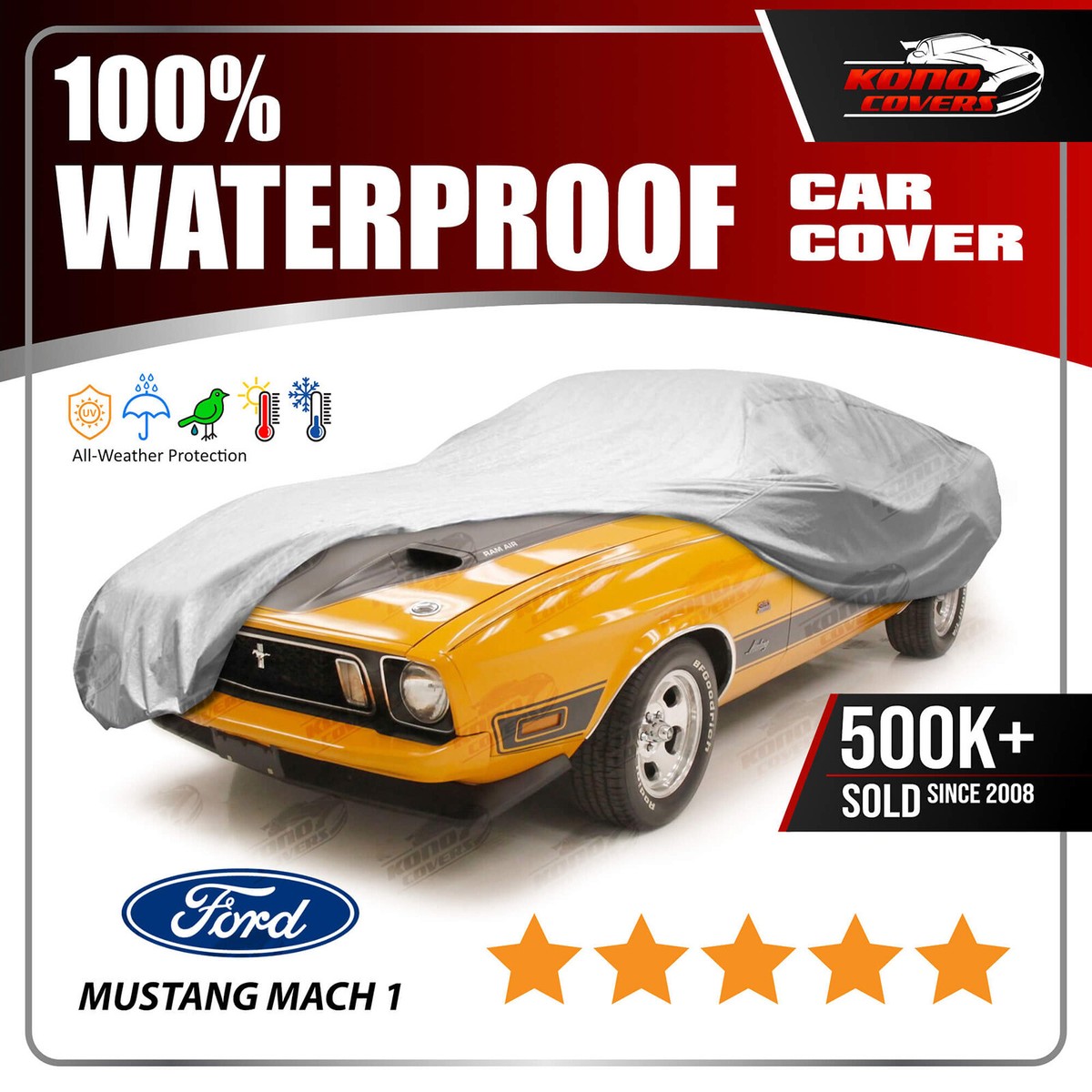 Ford Mustang Mach 1 1971-1973 CAR COVER- 100% Waterproof Ford Mustang Mach 1 1971-1973 CAR COVER- 100% Waterproof