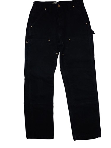 Carhartt B342 33 x 32 Black Cargo Work Construction Pants double knee Grunge