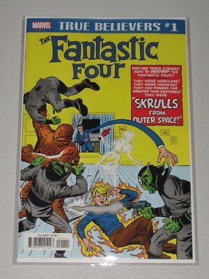 True Believers Fantastic Four #2 Reprint NM- in Mylar + Board! 8pix 1st SKRULLS!